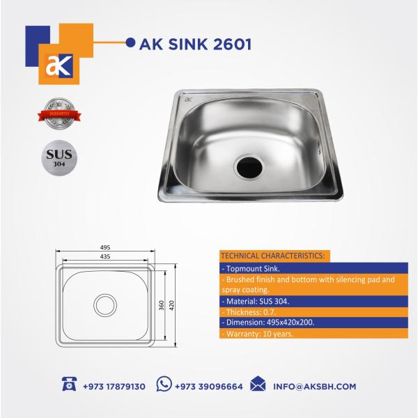 Buy Ak Sink 2601 | Construction Finishes | Qetaat.com